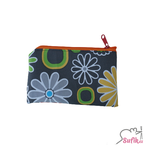 Kapsička na zip 11x16 cm louka /oranžová